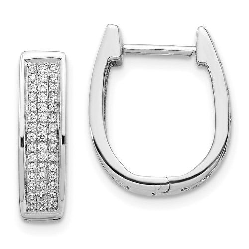 K White Gold Diamond Medium Hinged Oval Hoop Earrings - Jewelry - Modalova