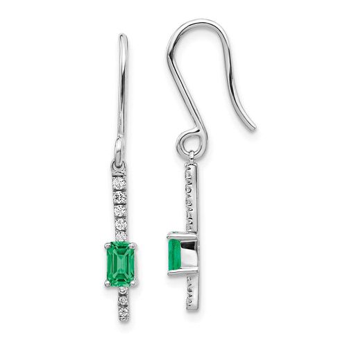 K White Gold Diamond & Emerald Fancy Earrings - Jewelry - Modalova
