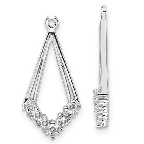 K White Gold Diamond Shaped Diamond Earring Jacket Mounting No Stones Included - Jewelry - Modalova