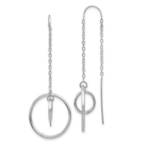 K White Gold Double Circle Threader Earrings - Jewelry - Modalova