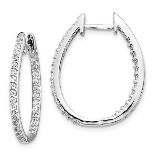 K White Gold Inside/Out Diamond Hinged Hoop Earrings - Jewelry - Modalova