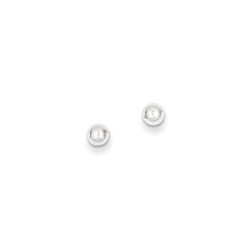 K White Gold Polished 4mm Ball Post Earrings - Jewelry - Modalova