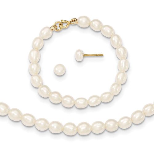 K White FW Cultured Pearl 12 Necklace, 4 Bracelet & Earring Set - Jewelry - Modalova