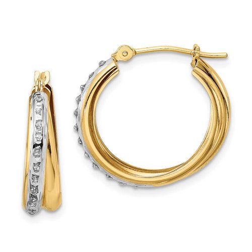 K Two Tone Diamond Fascination Double Hoop Earrings - Jewelry - Modalova