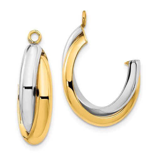 K Two-tone Polished Double J-Hoop Earring Jackets - Jewelry - Modalova