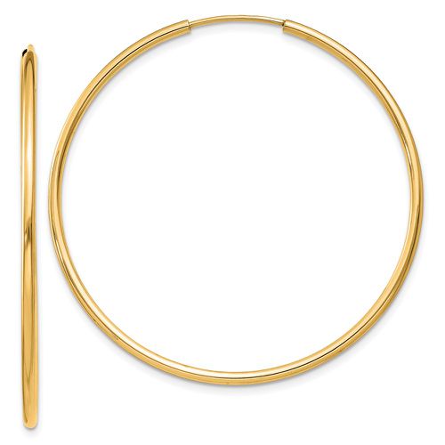K 1.5mm Polished Round Endless Hoop Earrings - Jewelry - Modalova