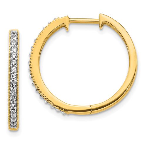 K Yellow Gold Diamond Milgrain Hoop Earrings - Jewelry - Modalova