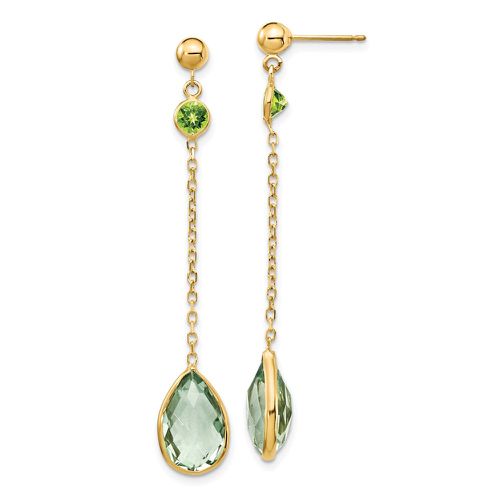 K Peridot and Green Quartz Post Earrings - Jewelry - Modalova