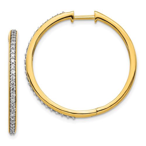 K Yellow Gold Diamond Hoop Earrings - Jewelry - Modalova