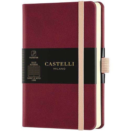 A6 Notebook - Aquarela Ivory Pages, Ruled, Black Cherry / QC225-002 - Castelli - Modalova