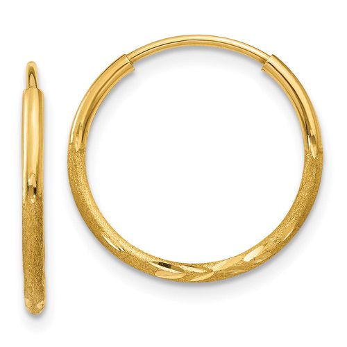 K 1.25mm Diamond-cut Endless Hoop Earring - Jewelry - Modalova