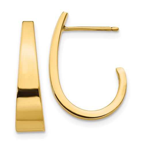 K Medium Polished J Hoop Earrings - Jewelry - Modalova
