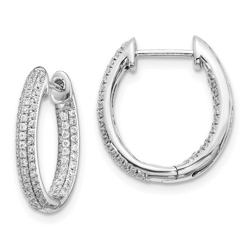 K White Gold Diamond In-Out Hinged Hoop Earrings - Jewelry - Modalova