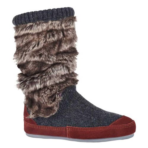 Women's Slouch Boots - Block Design, Charcoal Faux Fur, Medium / A10161ADSWM - Acorn - Modalova