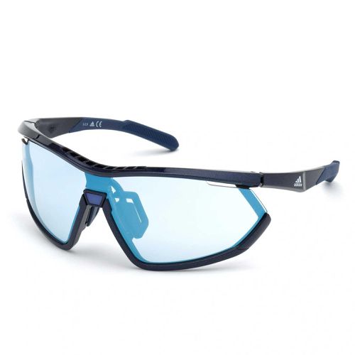 Women's Sunglasses - Shiny Blue Plastic Full Rim Frame / SP0002 92X - Adidas - Modalova