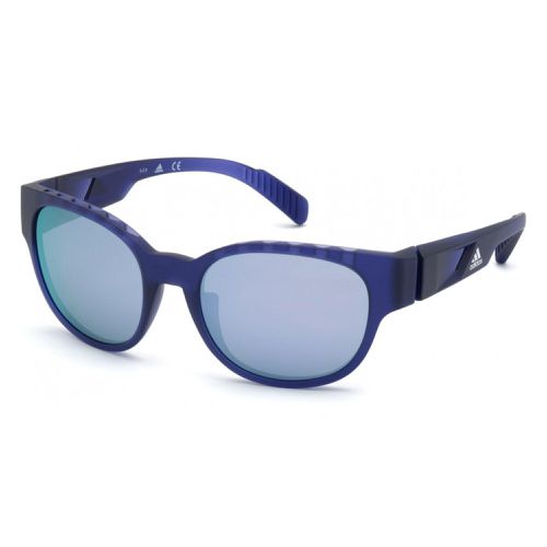 Unisex Sunglasses - Matte Violet Plastic Mirrored Lens / SP0009 82Z - Adidas - Modalova