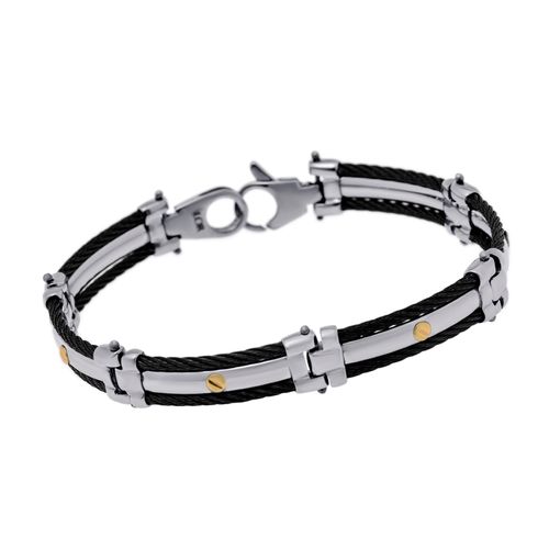 Stainless Steel and 18K Yellow Gold Bangle Bracelet 06-92-1005-00 - Alor - Modalova
