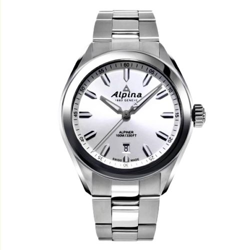 Men's Steel Bracelet Watch - Alpiner Quartz Silver Dial Date / AL-240SS4E6B - Alpina - Modalova