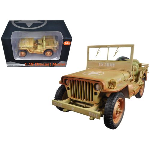Diecast Car - US Army Vehicle WWII Desert Sand Weathered Version - American Diorama - Modalova