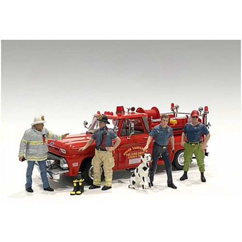 Figure Set - Firefighters Polyresin, 6 pc for 1/24 Scale Models - American Diorama - Modalova