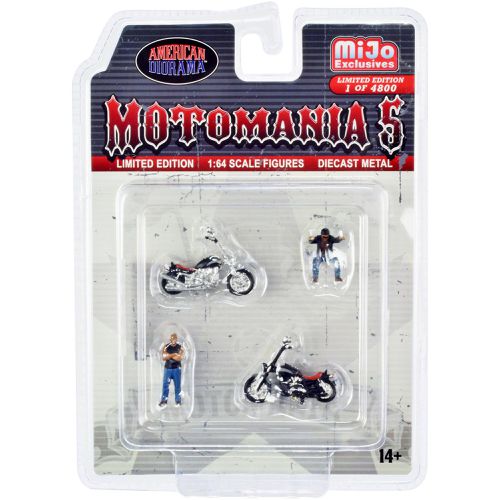 Figure Set - Motomania 5 Diecast for 1/64 Scale Models, 4 piece - American Diorama - Modalova