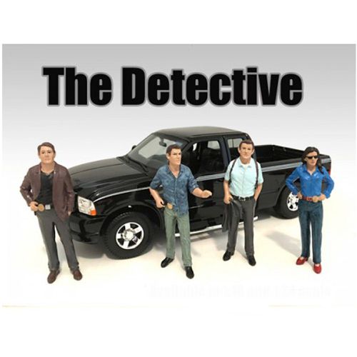 Figure Set - The Detective 3 inch For 1:24 Scale Models, 4 Piece - American Diorama - Modalova