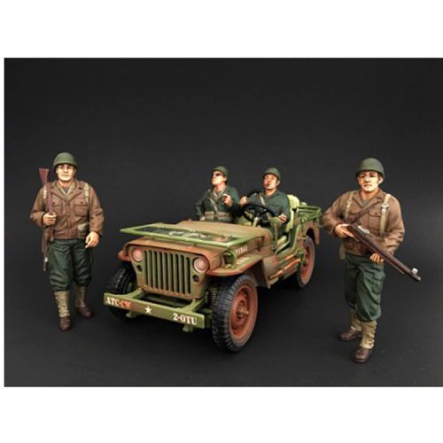 Figure Set - US Army WWII For 1:18 Scale Models Blister Pack, 4 Piece - American Diorama - Modalova