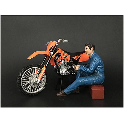 Figurine - Mechanic Michael for 1/12 Motorcycle Models, 3.75 inch - American Diorama - Modalova
