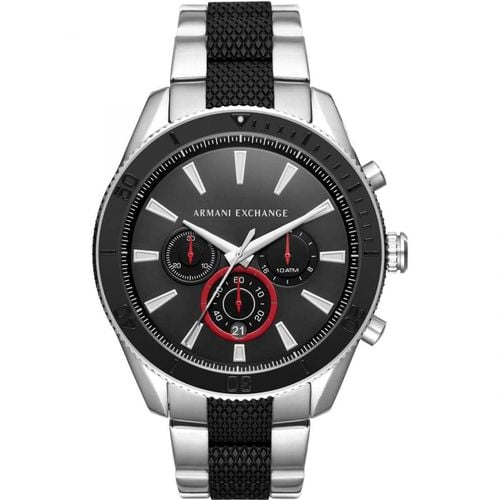 Men's Chronograph Watch - Black and Red Dial Bracelet / AX1813 - Armani Exchange - Modalova