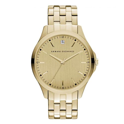 Men's Diamond Watch - Hampton Gold Dial Yellow Gold Steel / AX2167 - Armani Exchange - Modalova