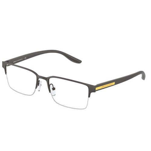 Men's Eyeglasses - Demo Lens Matte Brown Half Rim Frame / 0AX1046 6001 - Armani Exchange - Modalova
