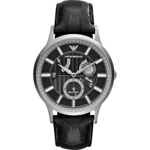 Men's Automatic Watch - Meccanico Champagne Dial Leather Strap / AR4659 - Armani - Modalova