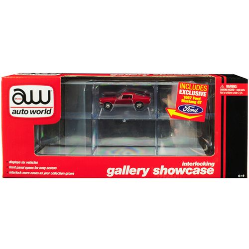 Auto World Display Show Case - 6 Car Interlocking with Ford Mustang GT for 1/64 Models - Autoworld - Modalova