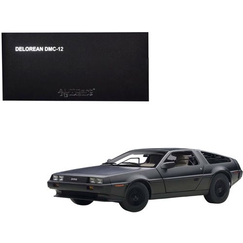 Diecast Model Car DeLorean DMC 12 Matt Black - Autoart - Modalova