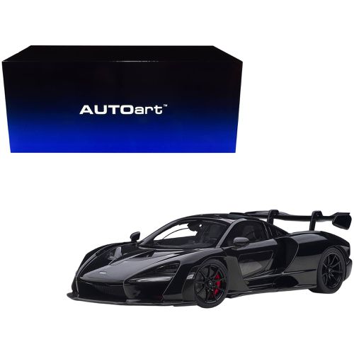 Model Car - 1/18 Mclaren Senna Stealth Cosmos Black with Carbon Accents - Autoart - Modalova