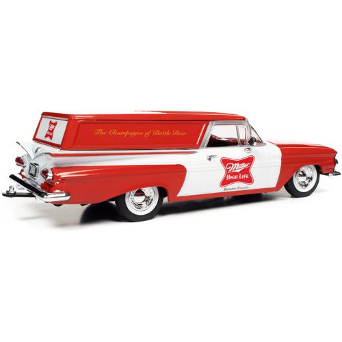 Diecast Model Car - 1959 Chevrolet Sedan Delivery Car Red and White - Autoworld - Modalova