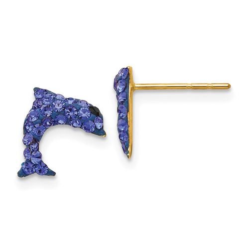 K Crystal Blue Dolphin Post Earrings - Jewelry - Modalova