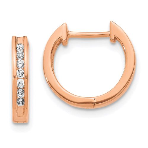 K Rose Gold Diamond Hinged Hoop Earrings - Jewelry - Modalova