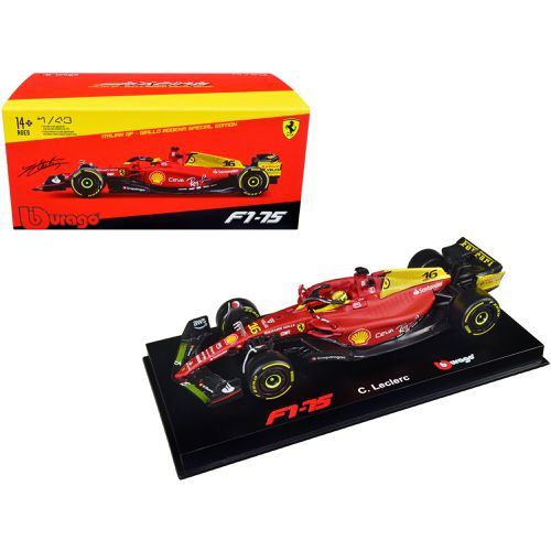 Car with Display Case - Ferrari Formula Racing F1-75 #16 Charles Leclerc - Bburago - Modalova