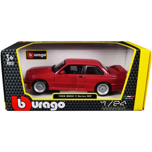 Diecast Model Car - 1988 BMW 3 Series M3 E30 Red - Bburago - Modalova