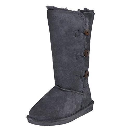 W-030 Women's Lauren Cow Suede Charcoal Leather Winter Boot, 12 High - Bearpaw - Modalova