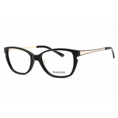 Women's Eyeglasses - Jet Black Gold Rectangular Shape Frame Clear Lens / BB5158 001 - Bebe - Modalova