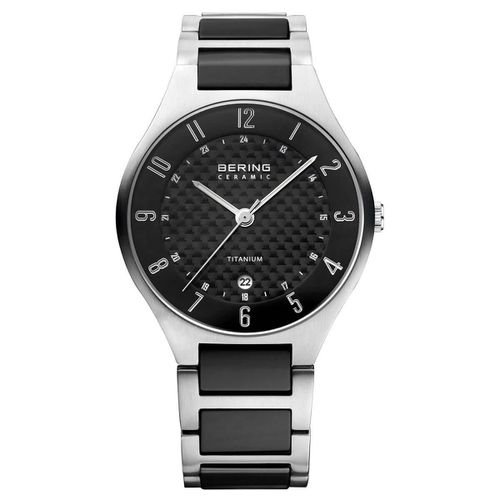 Titanium Men's Black Dial Quartz Watch - Bering - Modalova