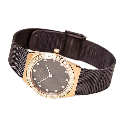 Women's Classic Brown MOP Dial Brown Milanese Steel Mesh Bracelet Watch - Bering - Modalova