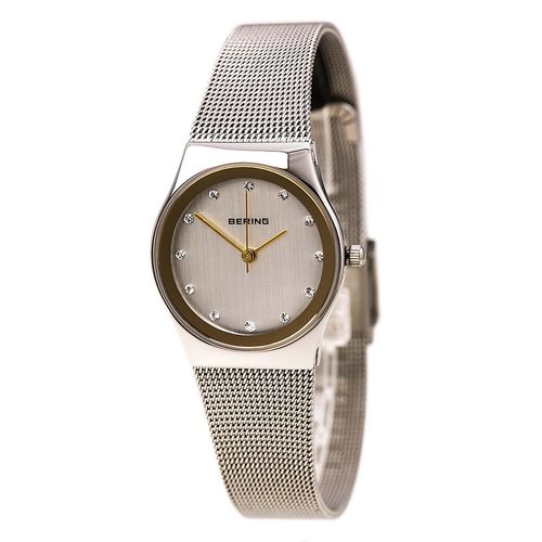 Women's Classic Quartz White Dial Milanese Steel Mesh Bracelet Watch - Bering - Modalova
