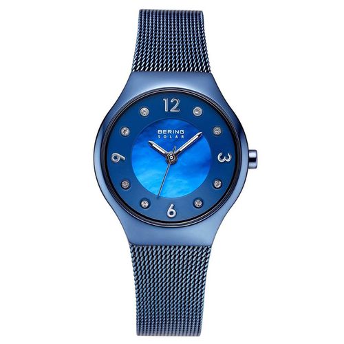 Solar Women's Blue Mesh Bracelet Watch - Bering - Modalova