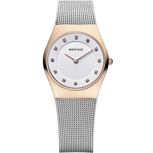 Women's Quartz Watch - Classic White Dial Milanese Mesh Bracelet / 11927-064 - Bering - Modalova