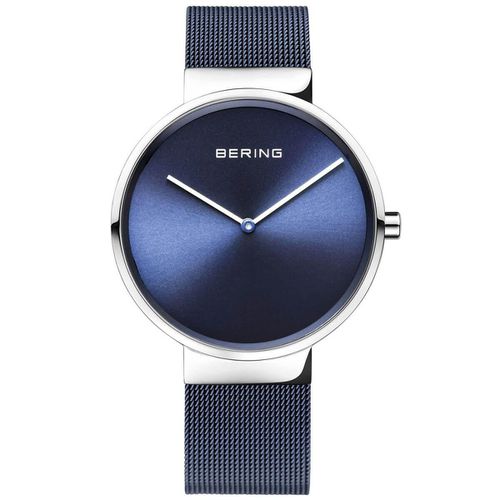 Unisex Bracelet Watch - Classic Quartz Blue Dial Blue Steel Mesh / 14539-307 - Bering - Modalova