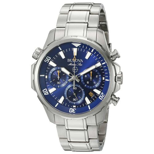 B256 Men's Marine Star Blue Dial Stainless Steel Bracelet Chronograph Watch - Bulova - Modalova