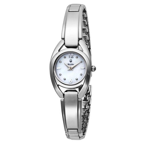 L125 Women's White MOP Dial Steel Bangle Bracelet Watch - Bulova - Modalova